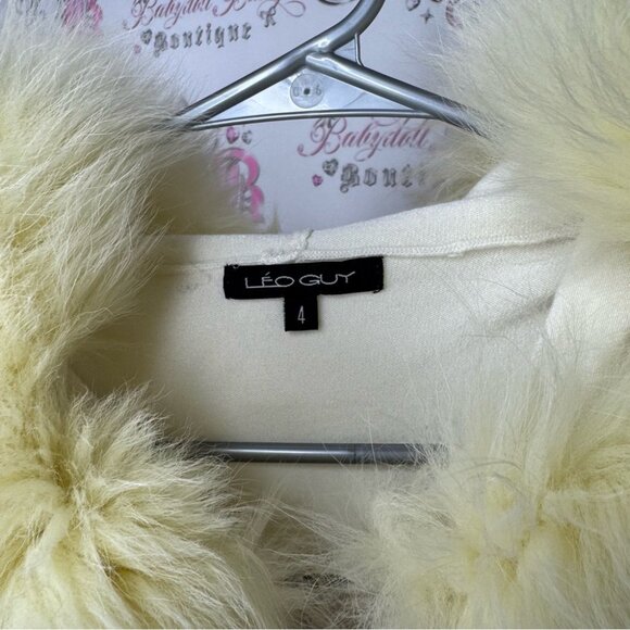 Leo guy sweater faux fur hood cream white floral embroidered zip up luxe winter - Picture 9 of 10